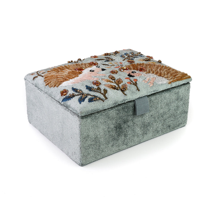 Hedgehog Small Jewellery Box – Blue-Grey