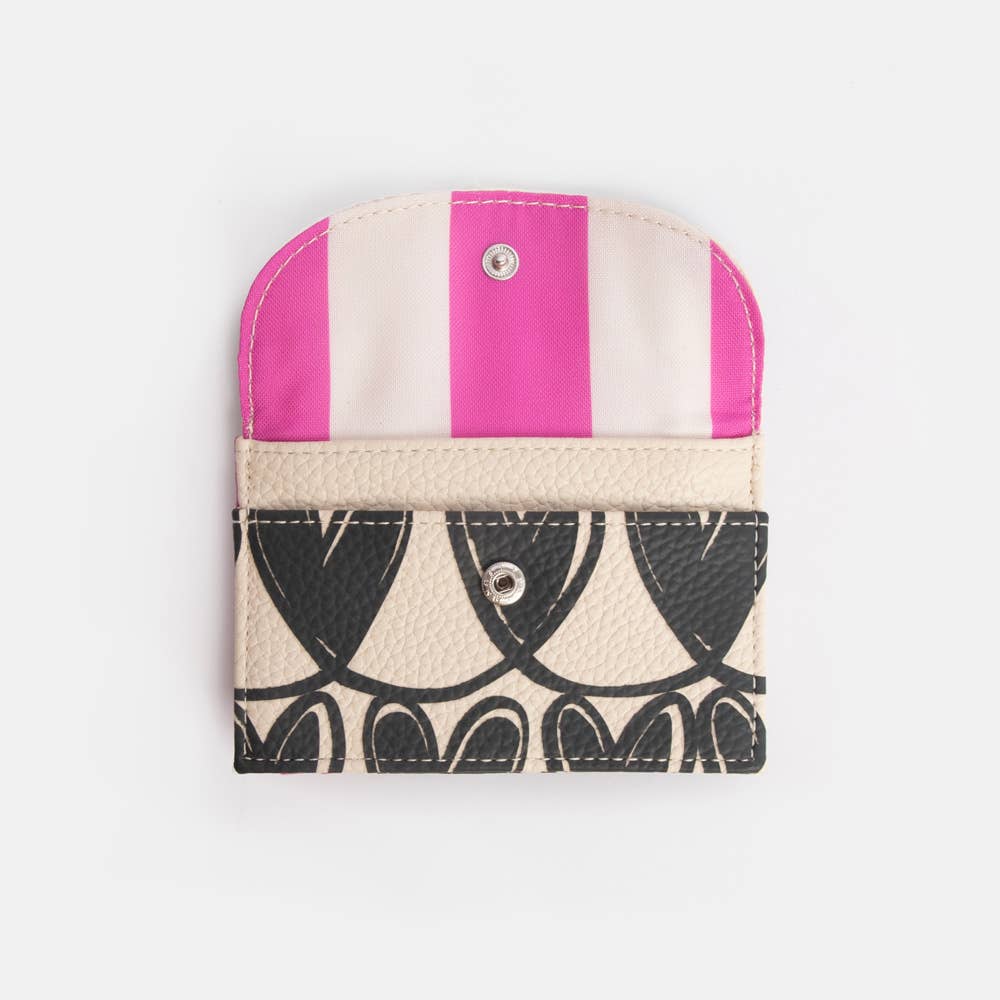 Caroline Gardner - Mono Linked Hearts Cardholder Coin Purse