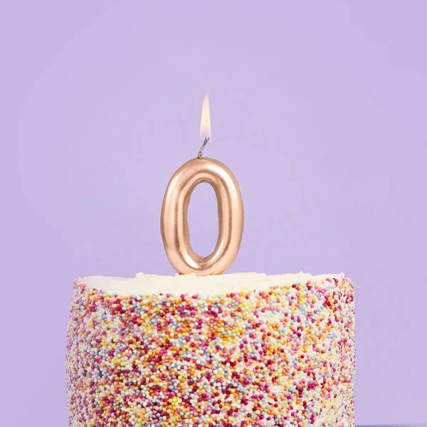 Hootyballoo - Gold Number '0' Candle