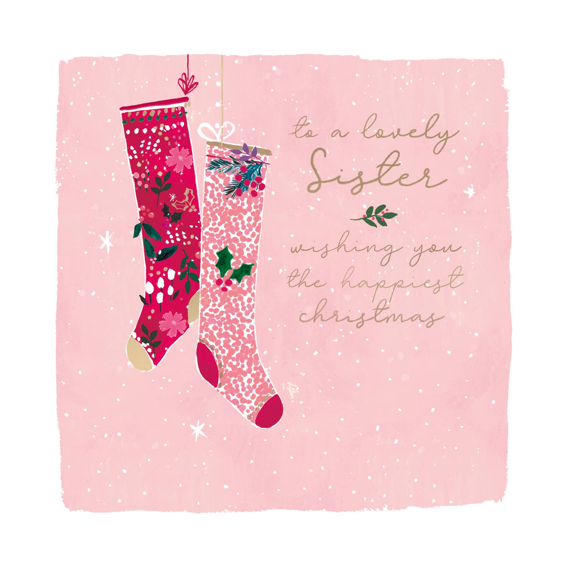 Hotchpotch - Sister Snowdrop Christmas Card Two Stockings