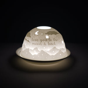 Cello To the Moon & Back porcelain tealight dome