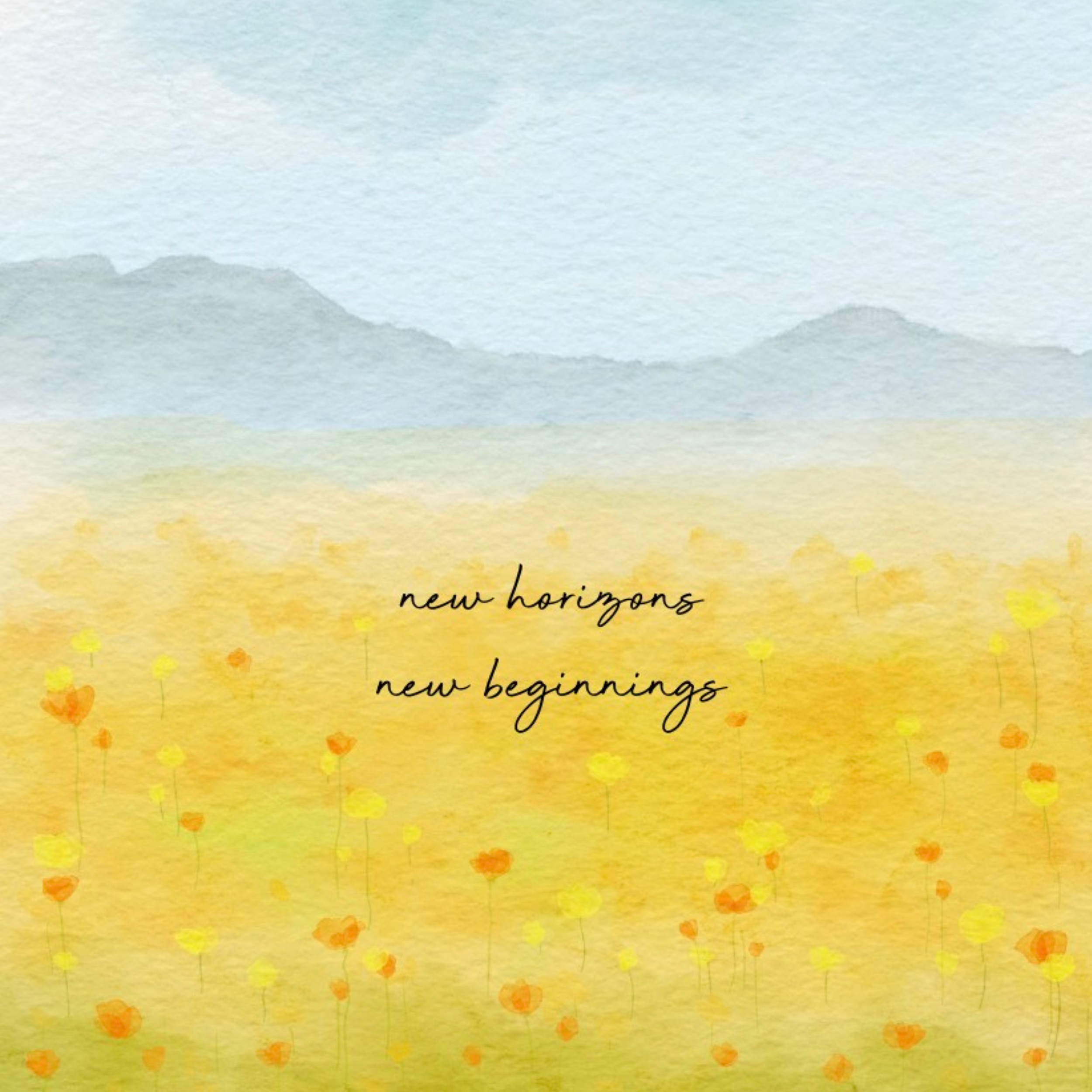 Petimo - New Beginnings Watercolour Simple Over The Horizon Card