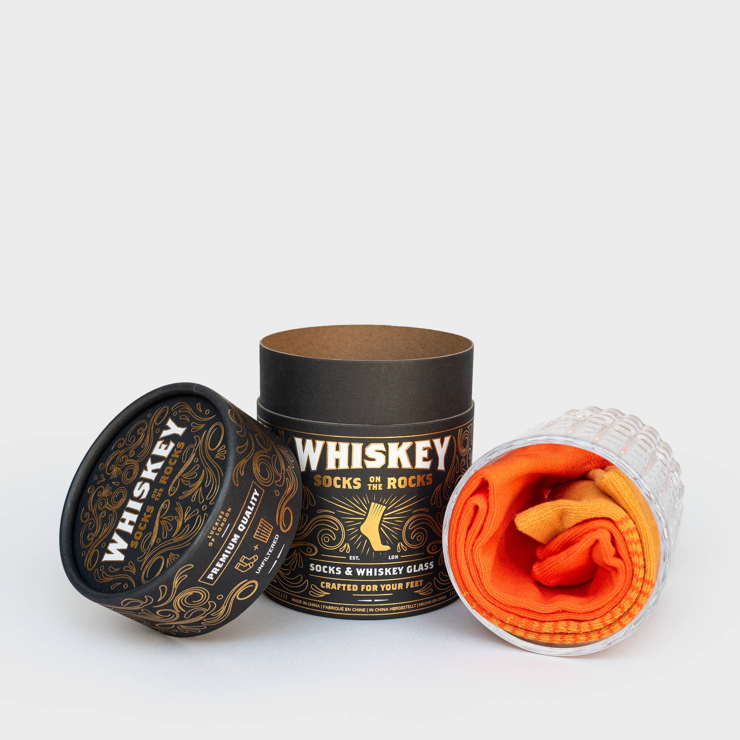 Whiskey Glass & Socks Gift Set- Socks on the Rocks