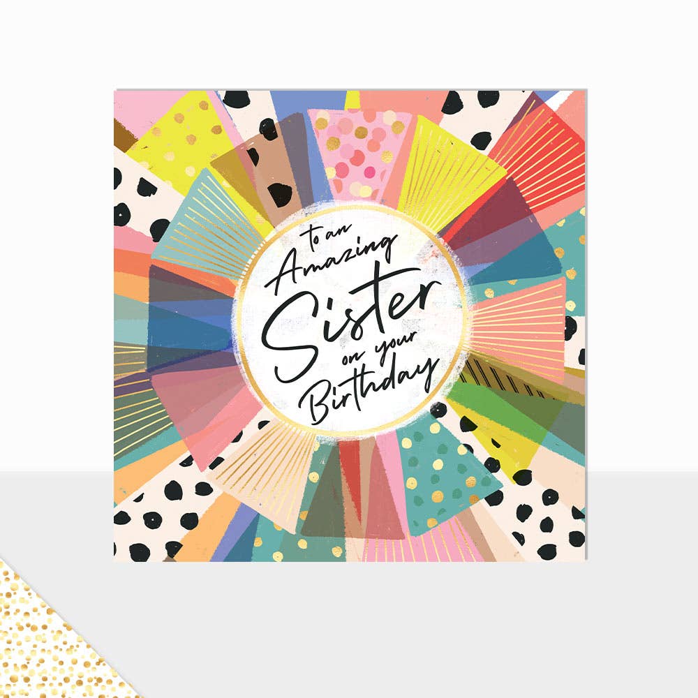 Aurora Amazing Sister Rosette Birthday Card