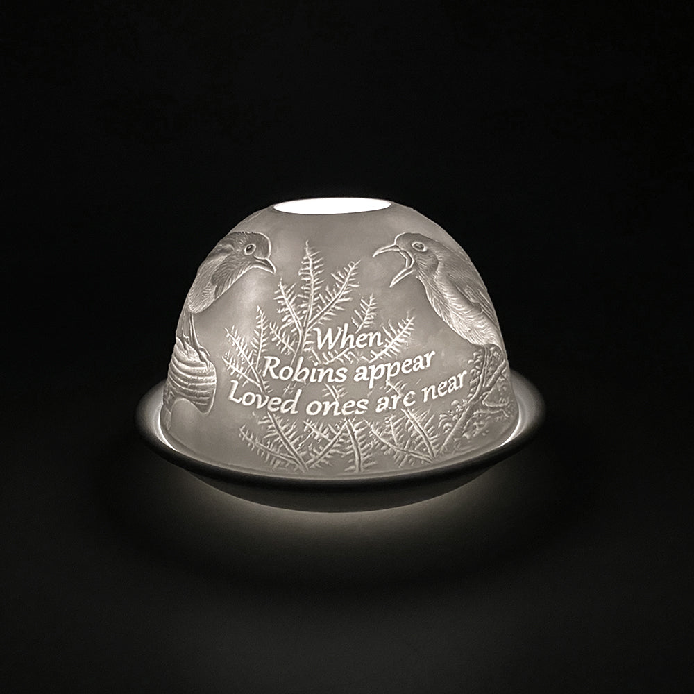 Cello Robin porcelain tealight dome