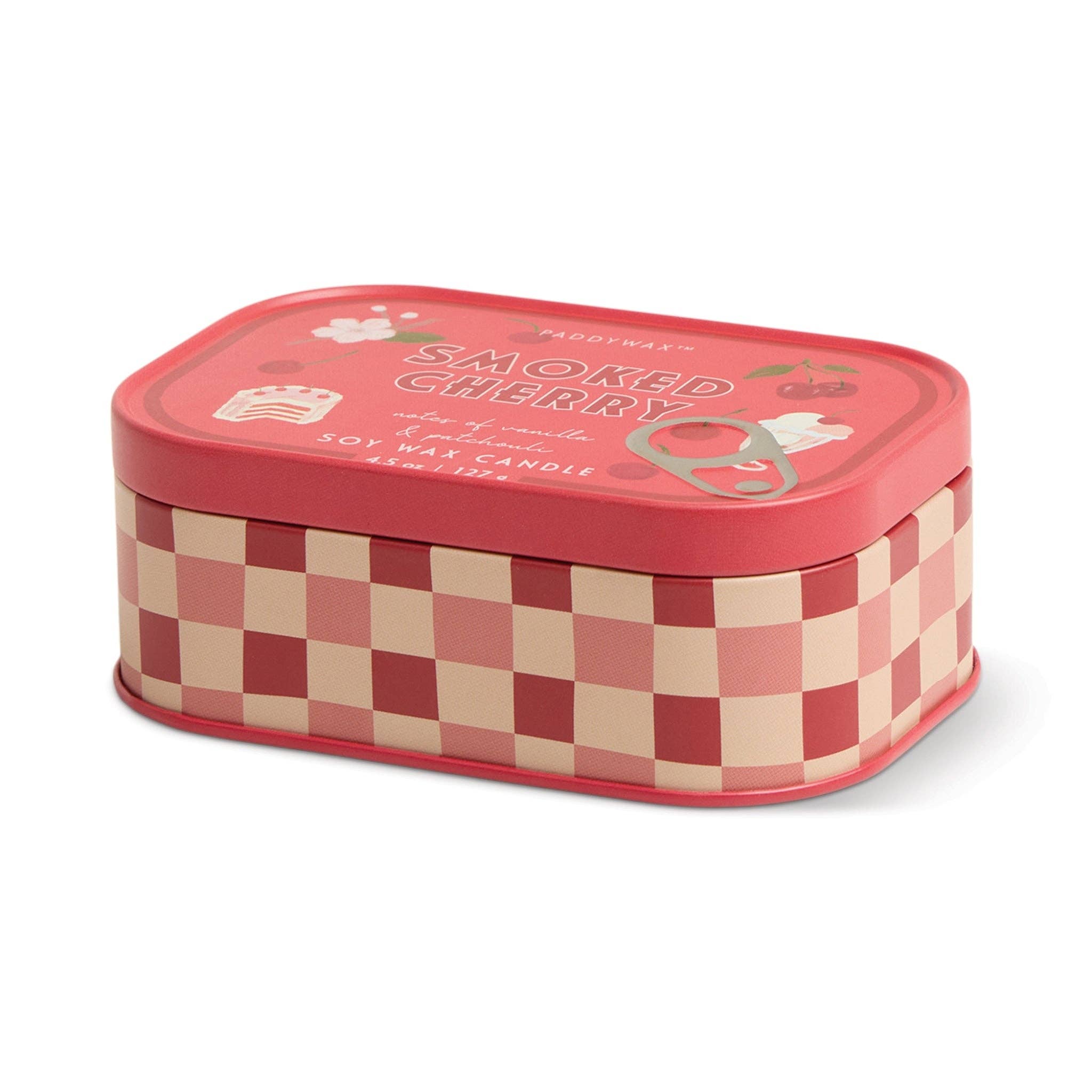 Paddywax Bistro Printed Tin Candle - Smoked Cherry