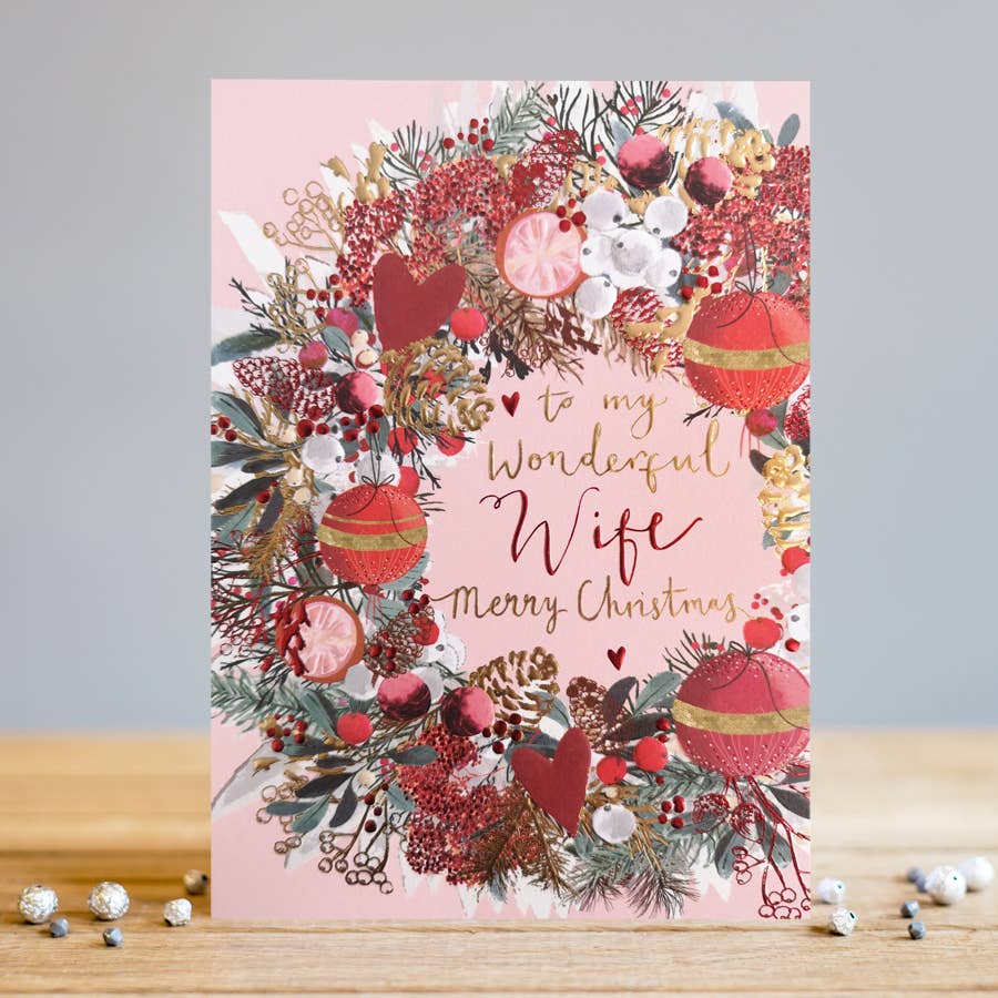 Louise Tiler - Wife Christmas Wreath Card