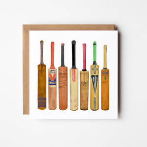 Design Smith - Cricket Bats - blank greetings card - More Than Just a Gift | Narborough Hall