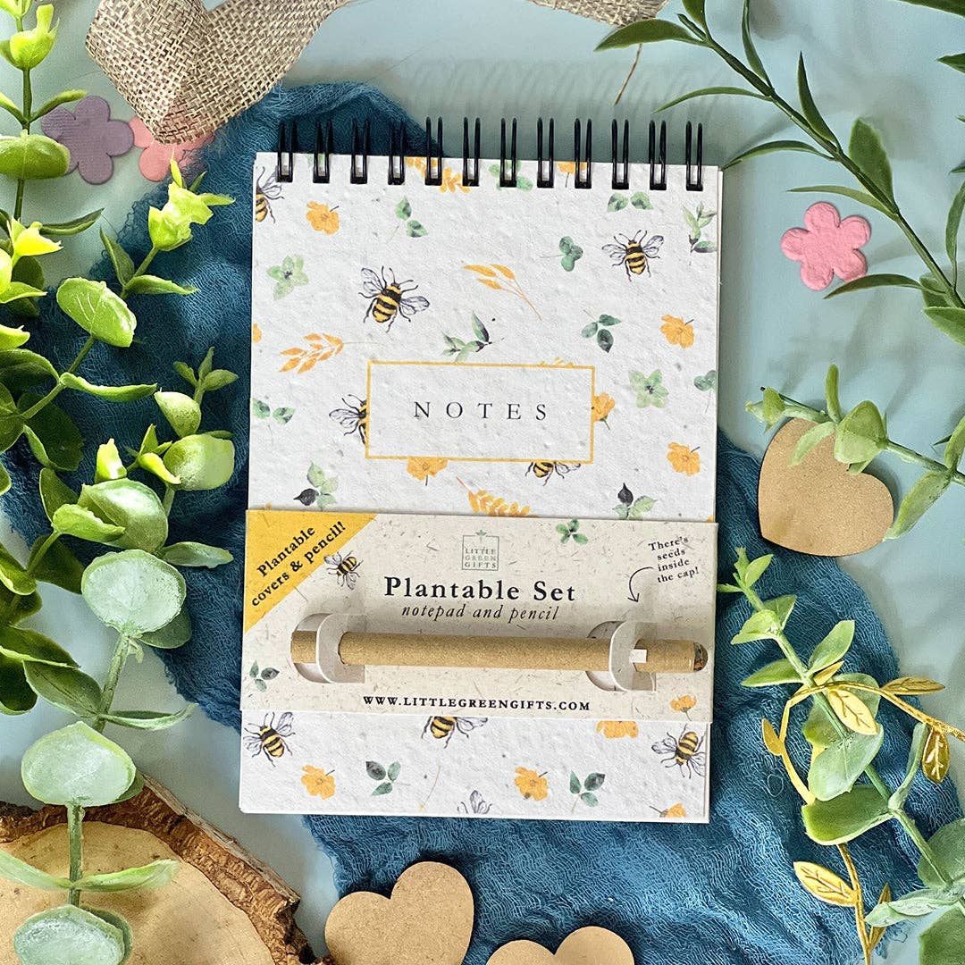 Little Green Gifts - A6 Notepad & Pencil Set - Choice Of Designs (TU-6): 003 - Blushing Blooms - More Than Just a Gift | Narborough Hall