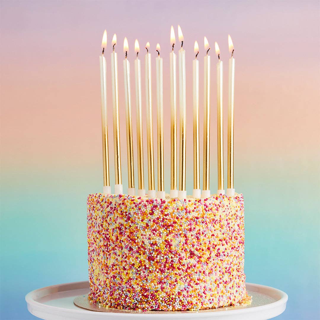 Hootyballoo - Gold Ombre Tall Skinny Wax Candles 12 Pack - More Than Just a Gift | Narborough Hall