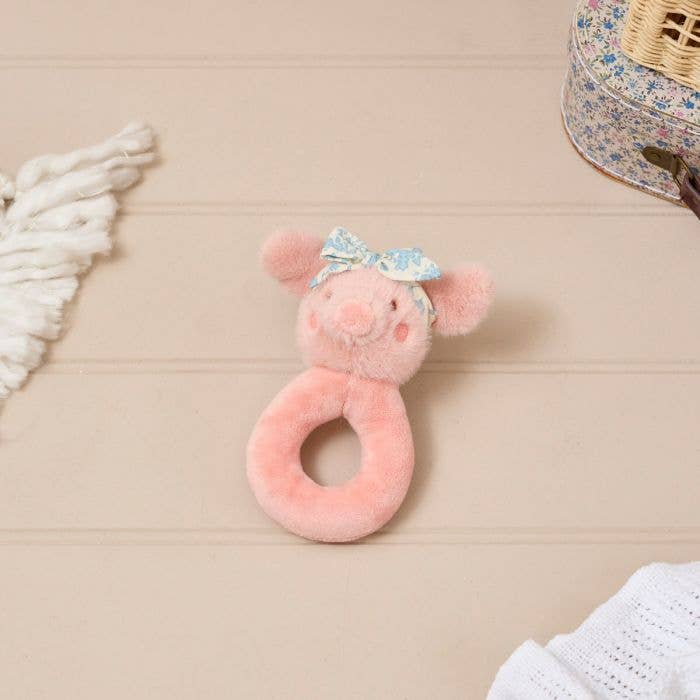 Plush Mini Farm Cute Pig With Chintz Headband Soft Toy
