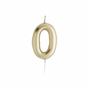 Hootyballoo - Gold Number '0' Candle