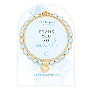 Life Charms Blue and Gold Thank You Affirmations Bracelet - More Than Just a Gift | Narborough Hall