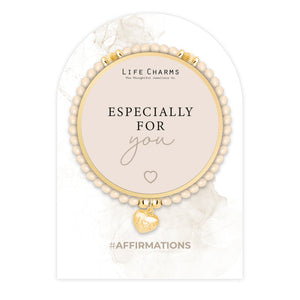 Life Charms Cream and Gold Especially For You Affirmations Bracelet - More Than Just a Gift | Narborough Hall