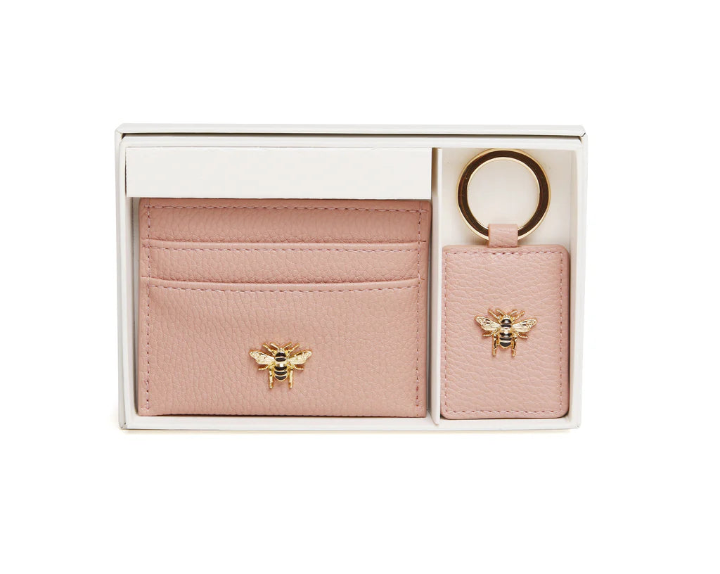 Alice Wheeler Pink Bow card holder & key ring gift set