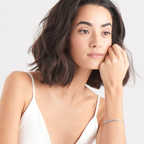 Sterling Silver Curb Chain Cuff
