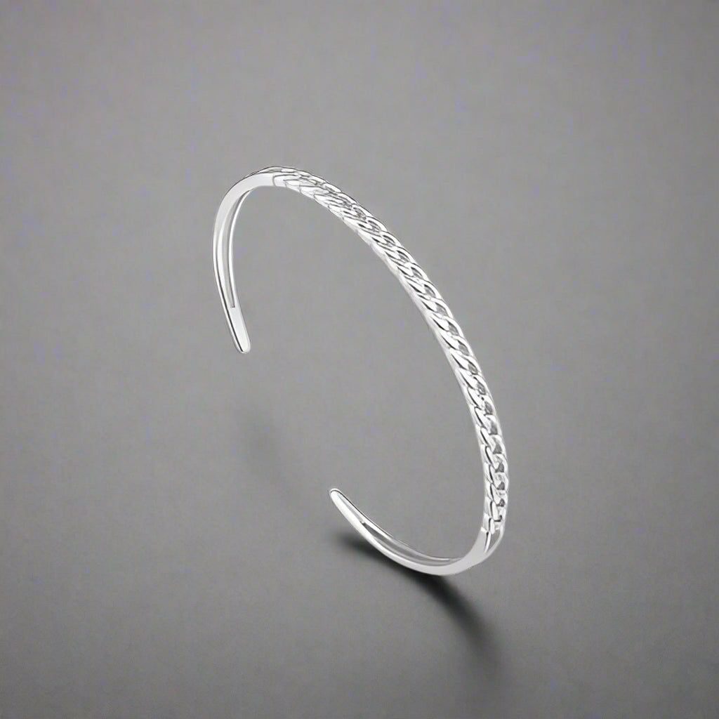 Sterling Silver Curb Chain Cuff