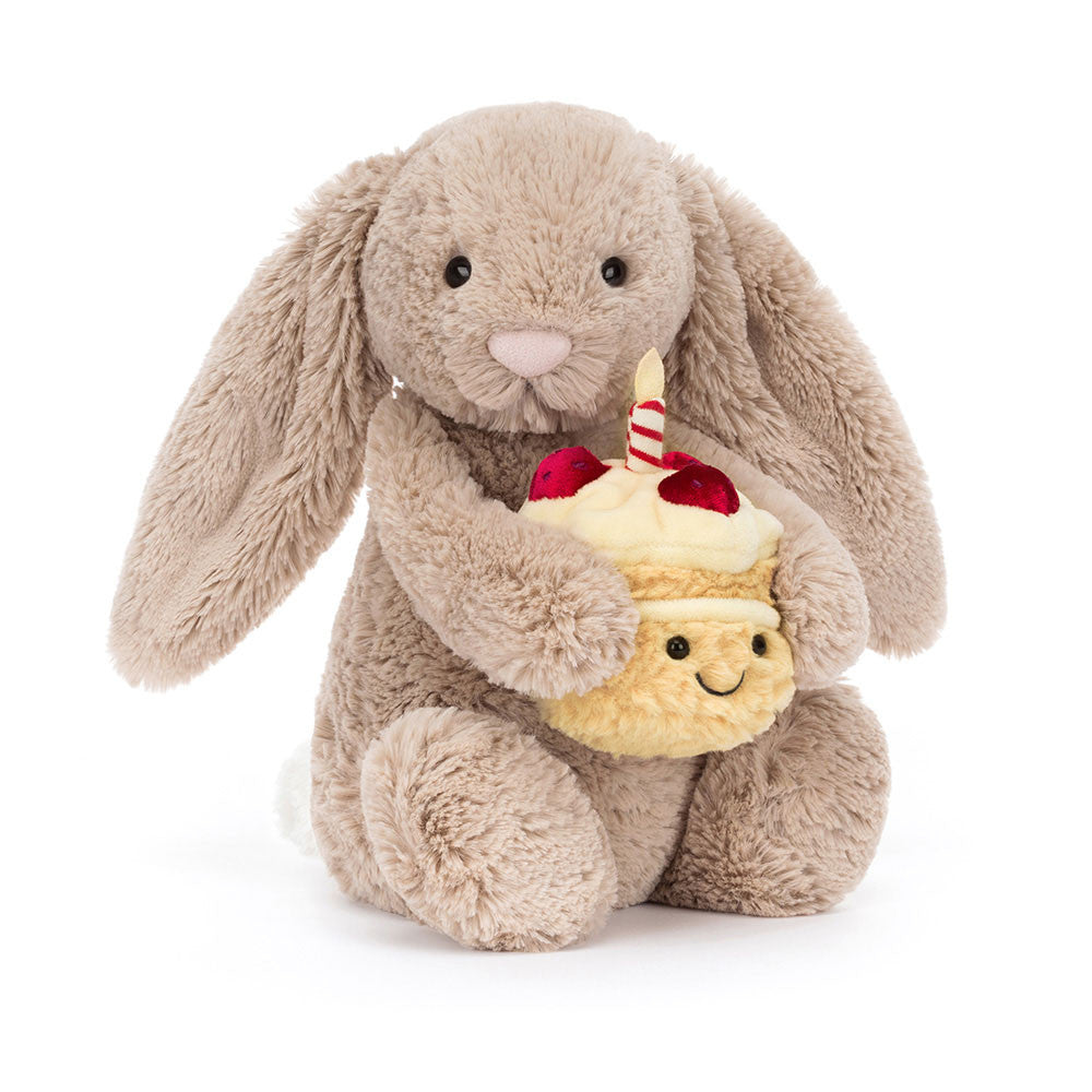 Jellycat Bashful Beige Birthday Bunny - NEW FOR 2025