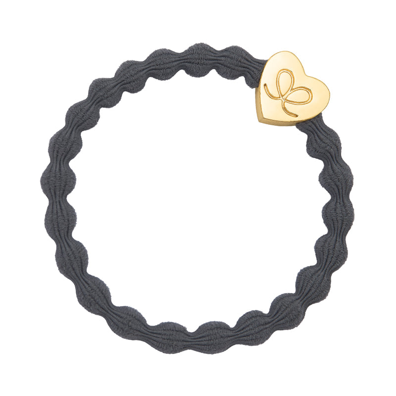 Storm Grey Gold Heart Bangle Band