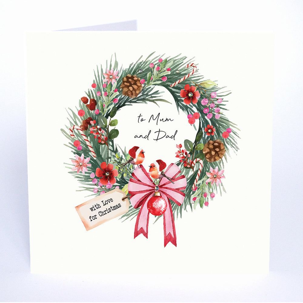 Five Dollar Shake To Mum And Dad With Love for Christmas Christmas Card