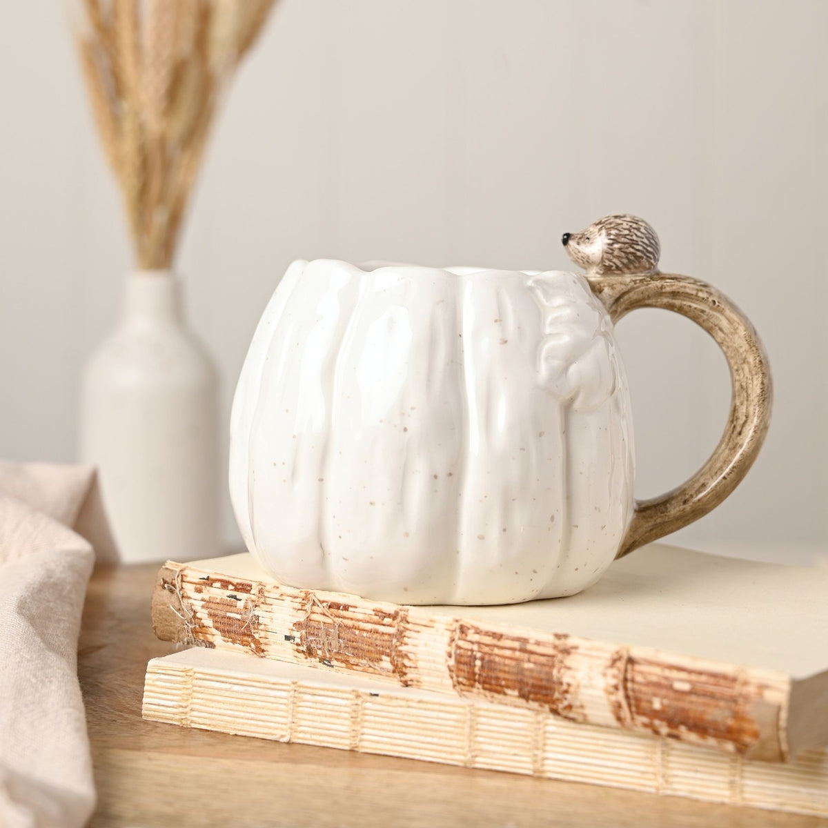 Country Living Pumpkin Mug with Hedgehog on the Handle