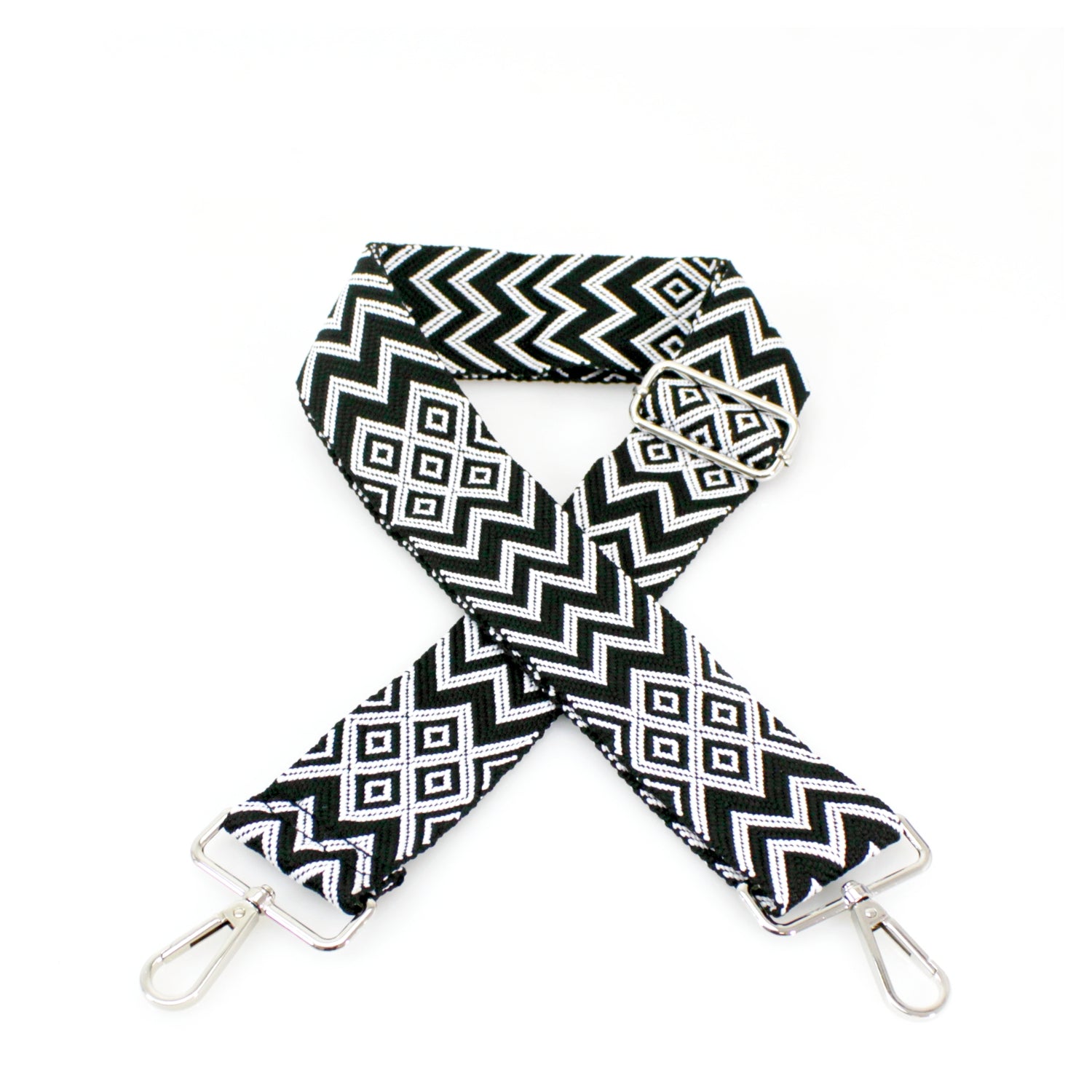 Canvas Bag Strap - Geometric Black