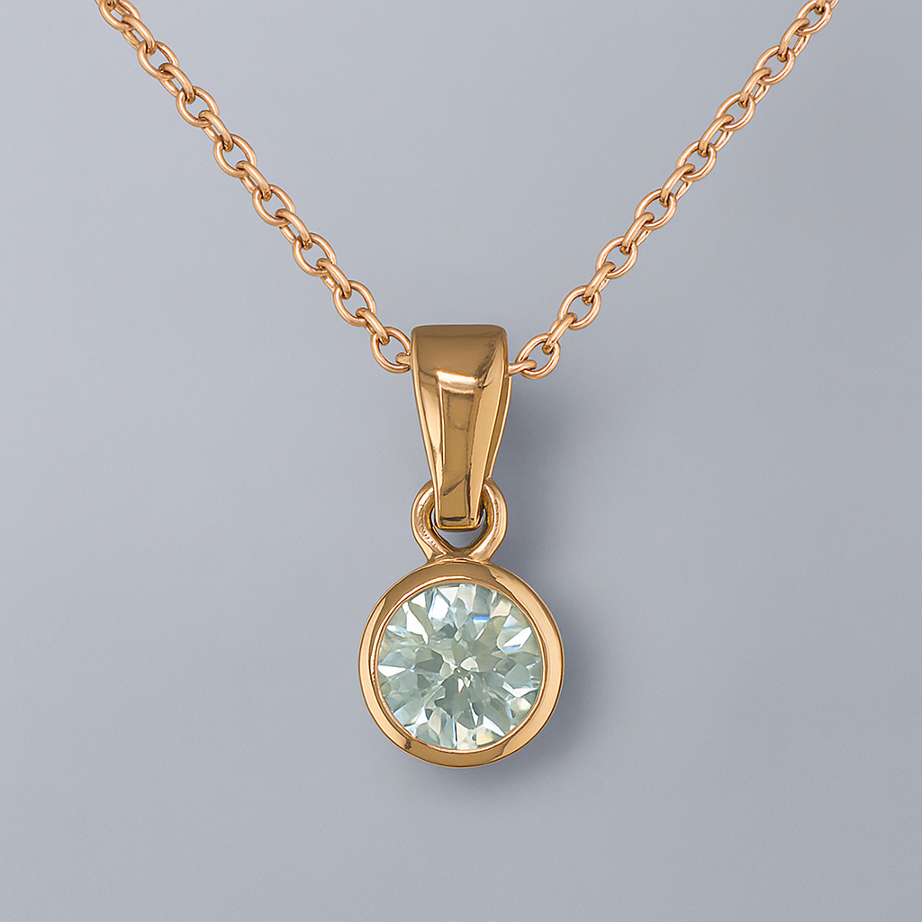 Rose Gold Plated Sterling Silver Cubic Zirconia Necklace