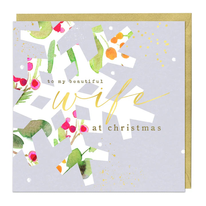 Whistlefish Beautiful Wife Christmas Card