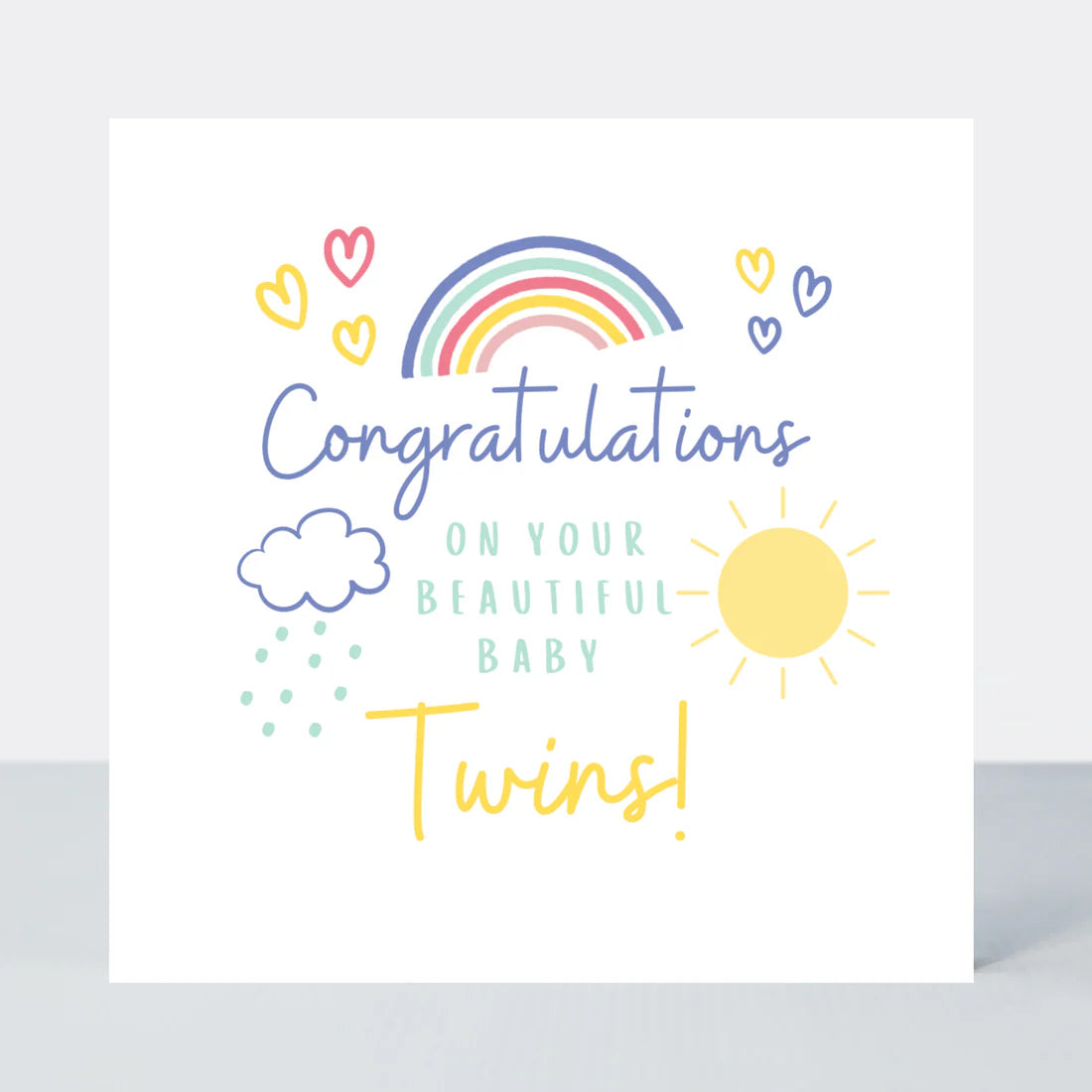 Rainbows Congratulations On Baby Twins Card