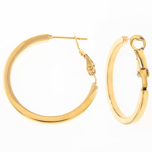 Mira Mira Medium Angled Hoop Gold Plated Stainless Steel Earrings