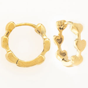 Mira Mira Multi Heart Huggie Gold Plated Stainless Steel Earrings