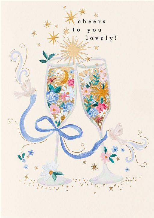 Glimmers Champagne Flutes Card