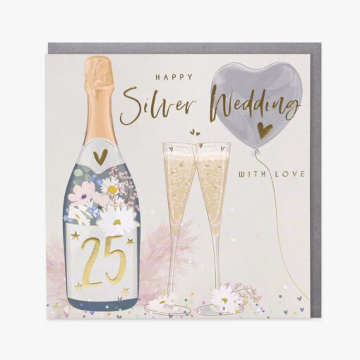 Elle Silver Wedding Card