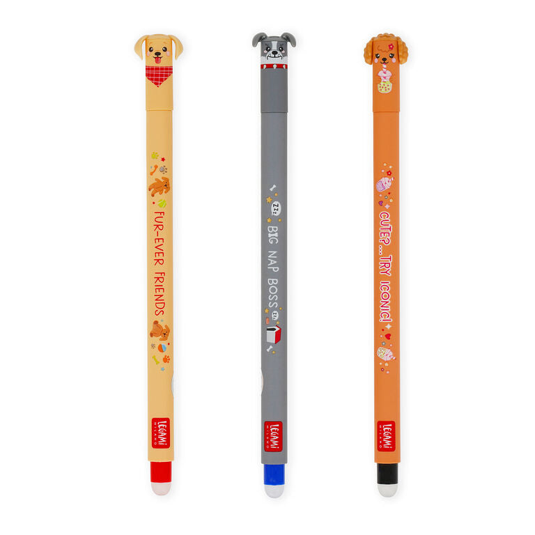 Legami Fur-ever Friends Set of 3 Erasable Pens