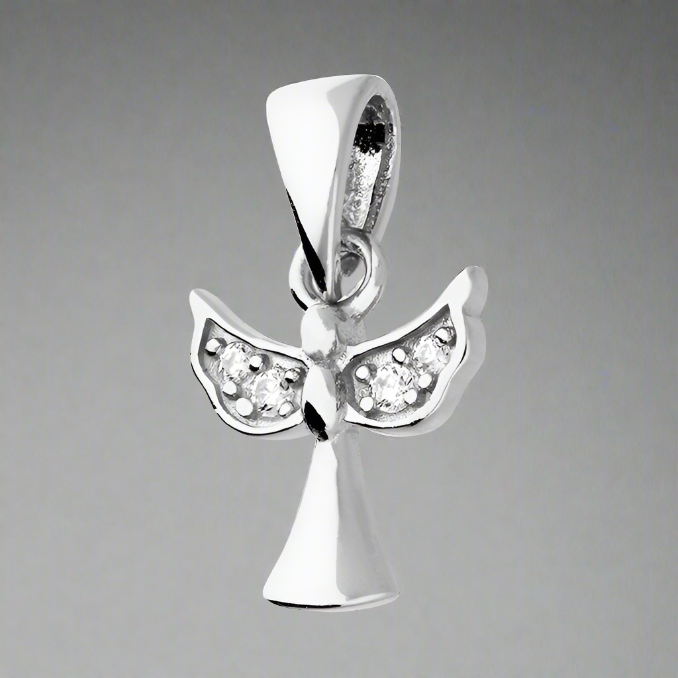 Sterling Silver Small Angel Necklace
