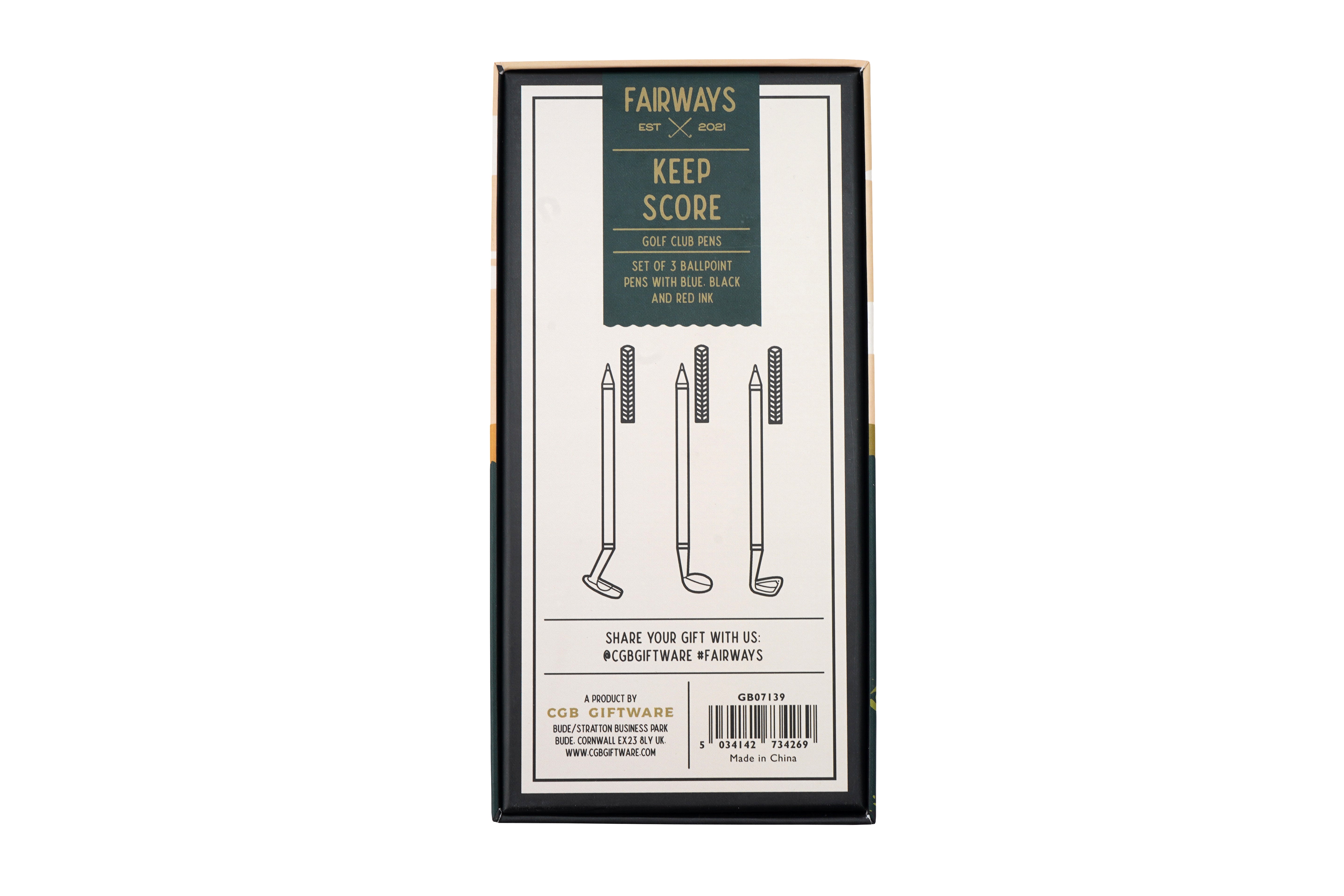 Fairways Golfing Goods Set of 3 Golf Club Pens