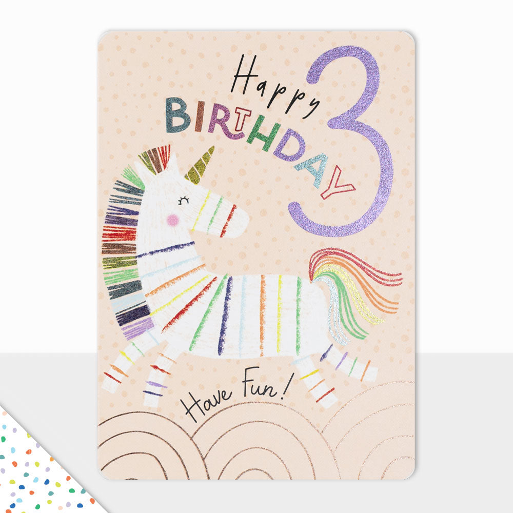 Goodies Happy 3rd Birthday Unicorn Card