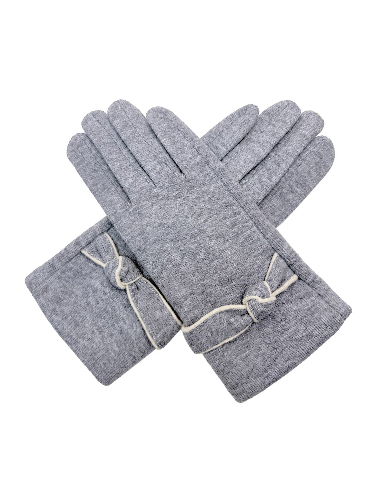 Cosy gloves with tied knot detail - dark grey