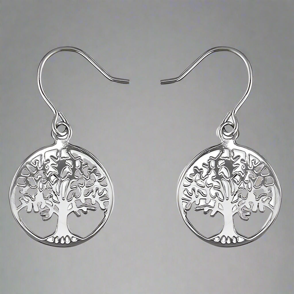 Sterling Silver Tree of Life Drop Earrings