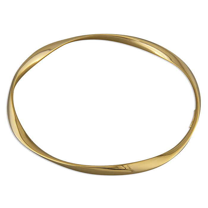 Soft Twist Sterling Silver Gold plated Bangle