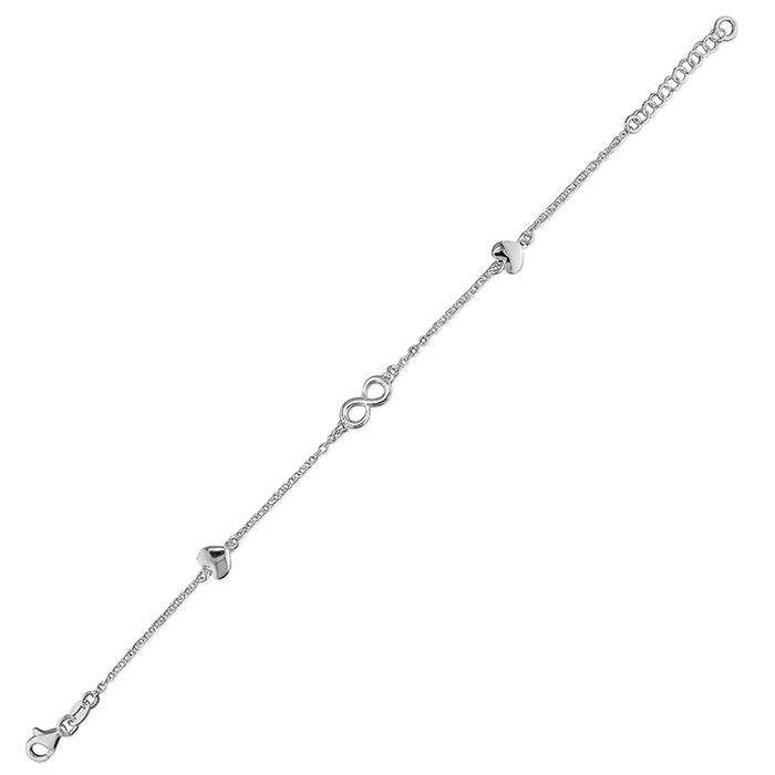 Sterling Silver Infinity and Hearts Bracelet