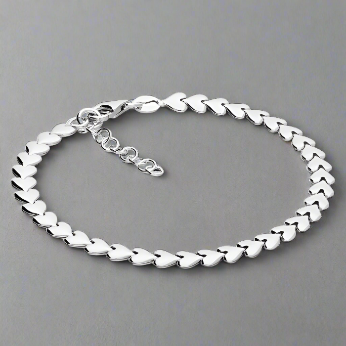 Sterling Silver Endless Hearts Bracelet
