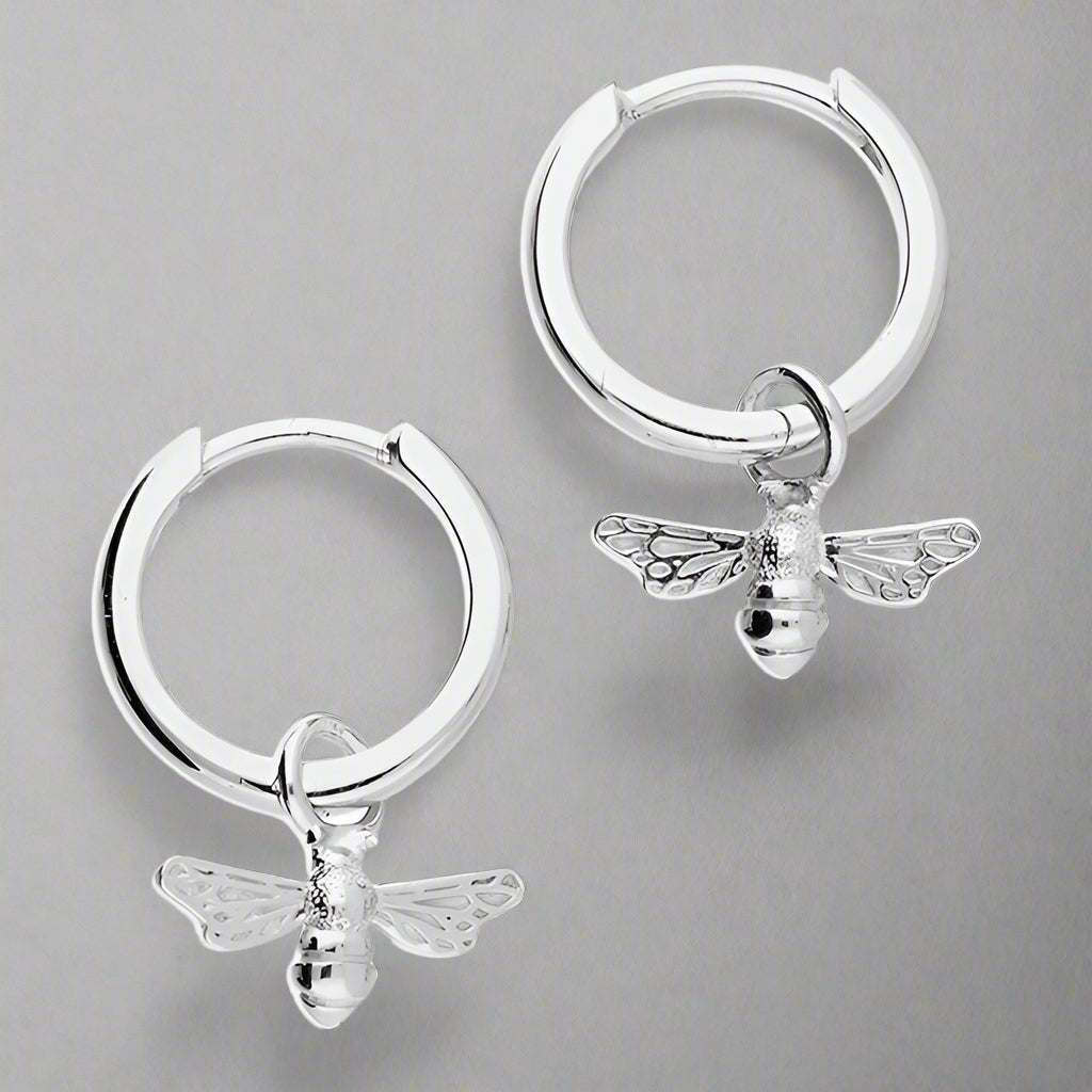 Iris & Miel Sterling Silver Bumble Bee Huggie Hoop