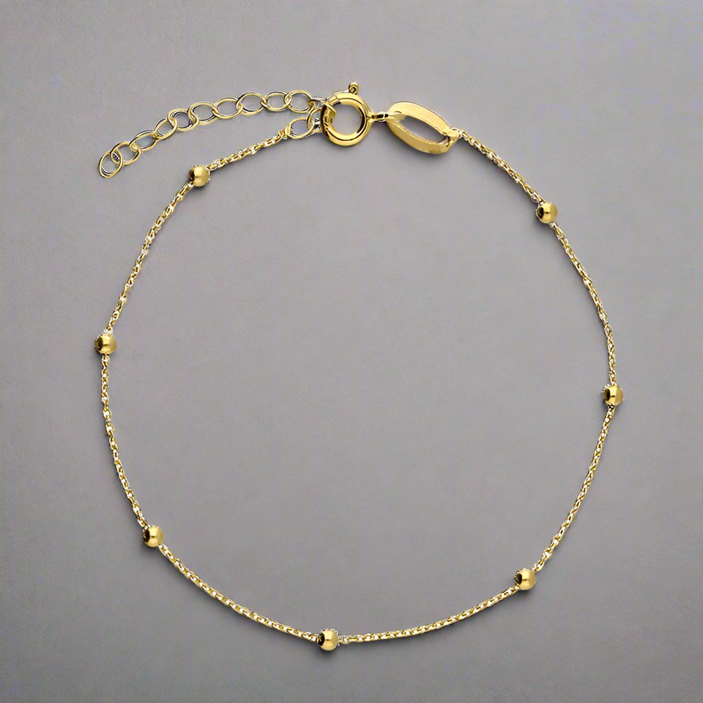 Gold-Plated Sterling Silver Simple Ball Bracelet