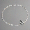 Sterling Silver Oval Open Wire T-Bar Bracelet