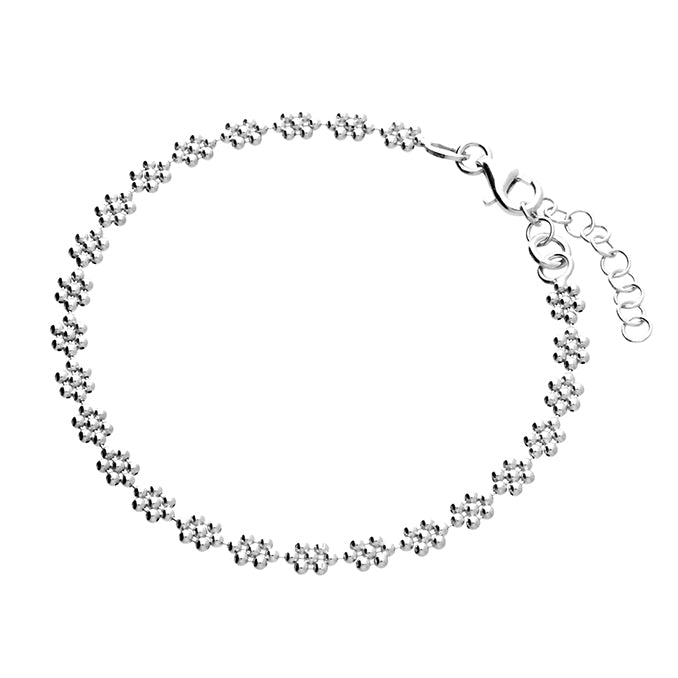 Iris & Miel Sterling Silver Beaded Flower Bracelet