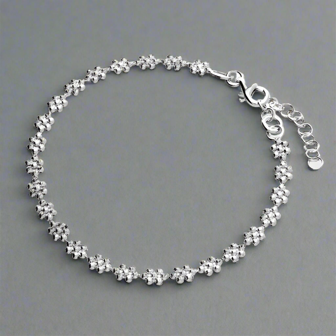 Iris & Miel Sterling Silver Beaded Flower Bracelet