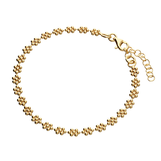 Iris & Miel Sterling Silver/Gold Plated Beaded Flower Bracelet