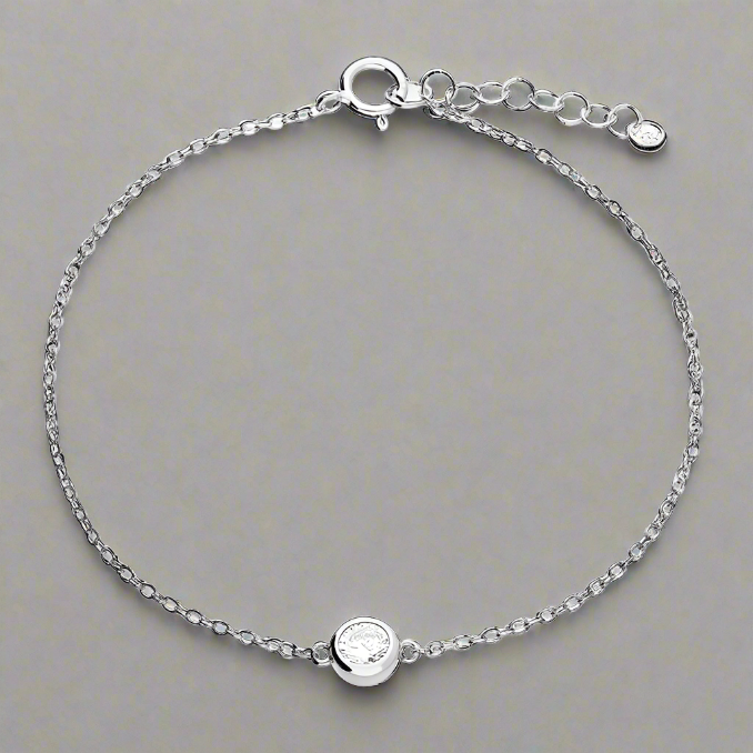 Sterling Silver Single Crystal Bracelet