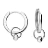 Sterling Silver Ring Ball Huggie Hoop Earrings